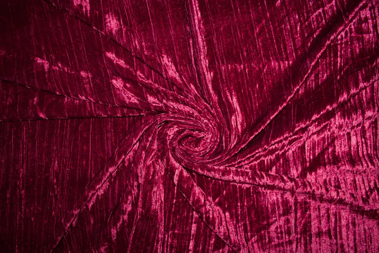 1 1/8  yard of Stripe Effect Panné Velvet - Beaujolais