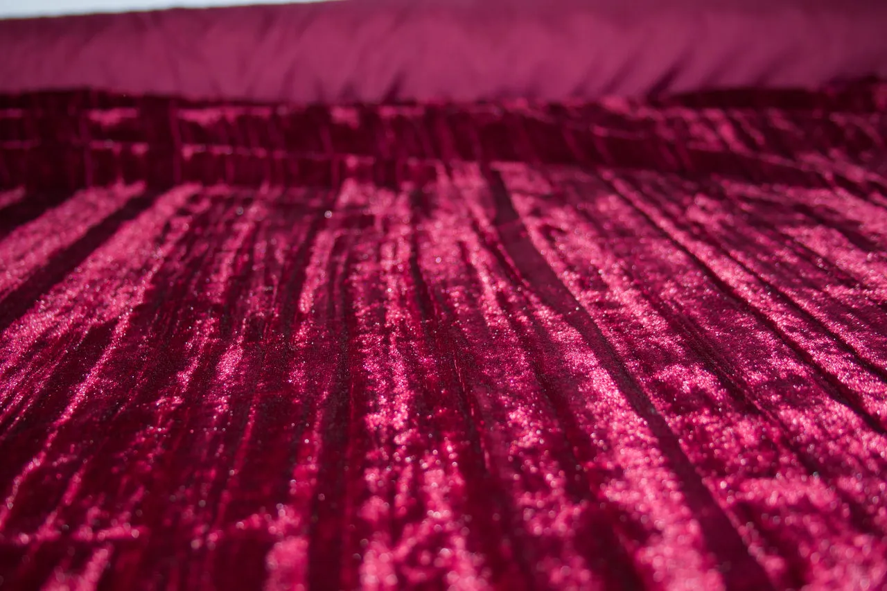 1 1/8  yard of Stripe Effect Panné Velvet - Beaujolais