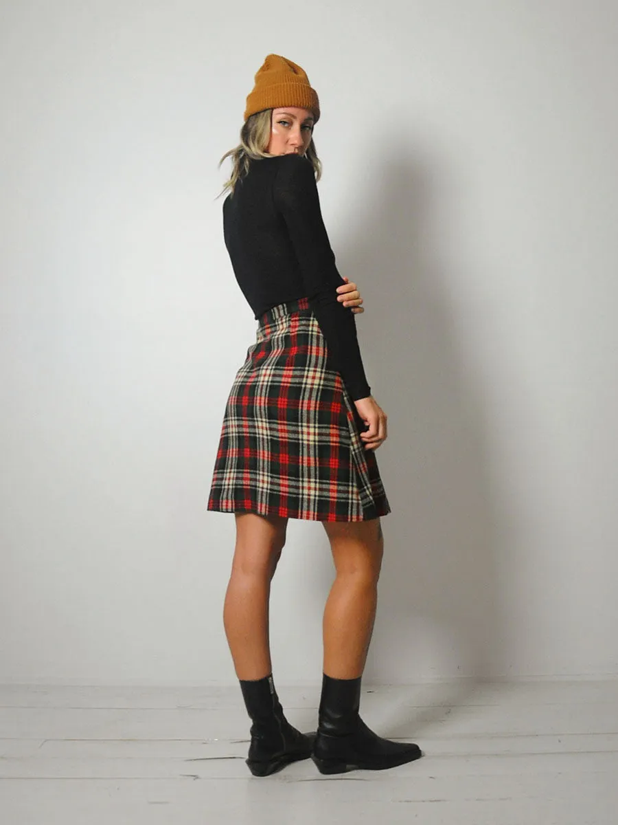 1960's Stewart Plaid Wool Skirt