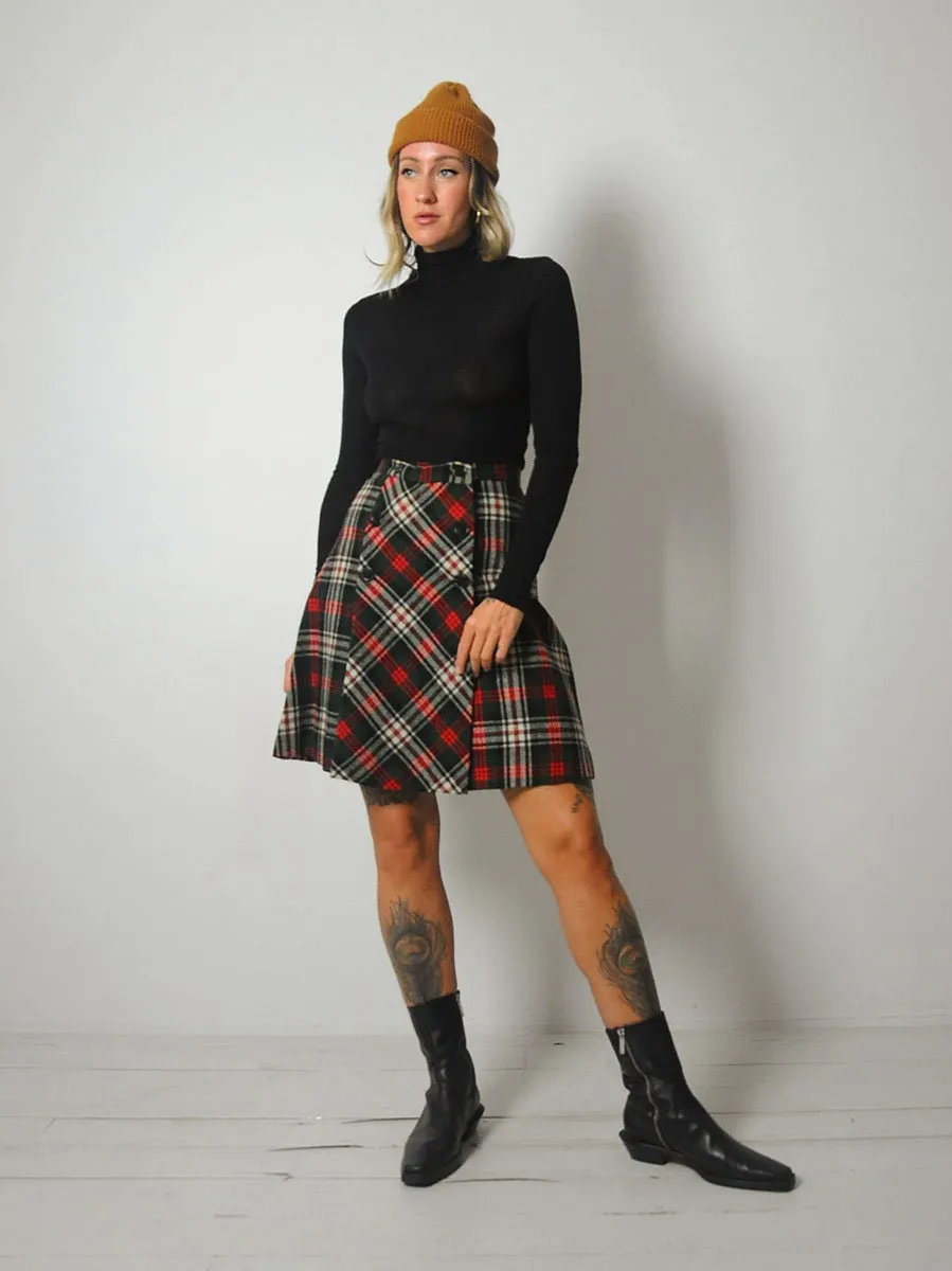 1960's Stewart Plaid Wool Skirt