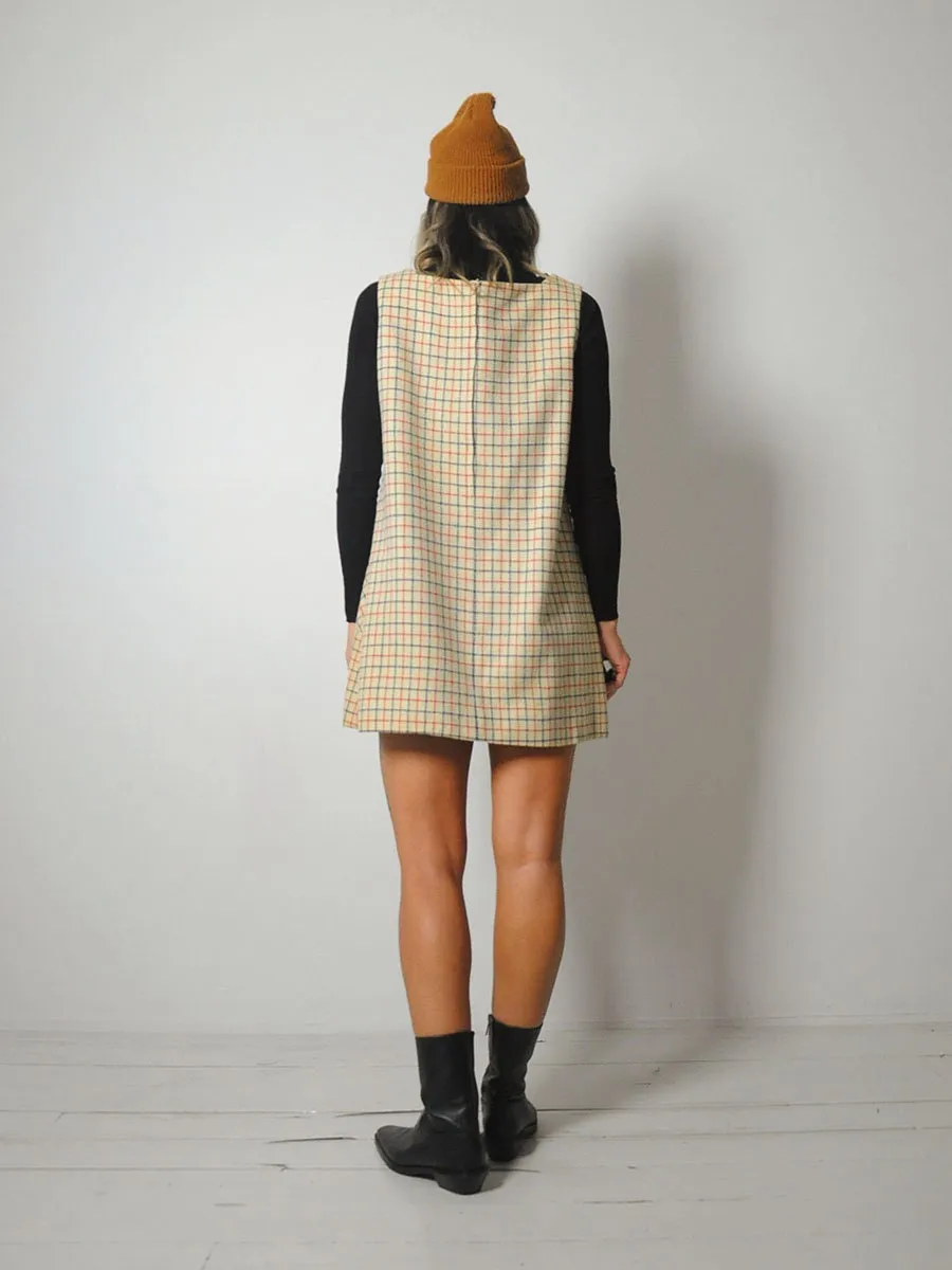 1960's Wool Grid Jumper Dress