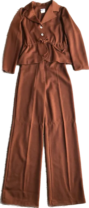 70s Caper-Mates Rust Pant Suit        M