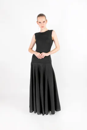 Afife - Wool Blend Pleated Black Dress