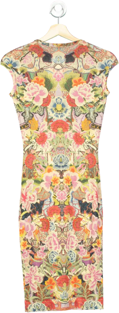 Alexander McQueen Vintage Multicolour Floral Print Dress UK XS