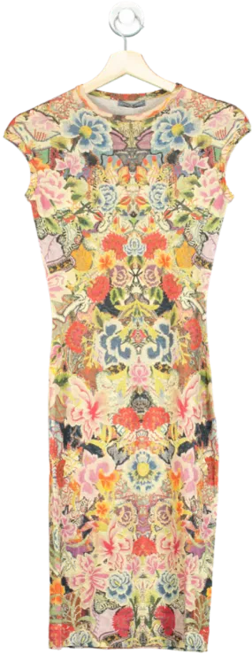 Alexander McQueen Vintage Multicolour Floral Print Dress UK XS