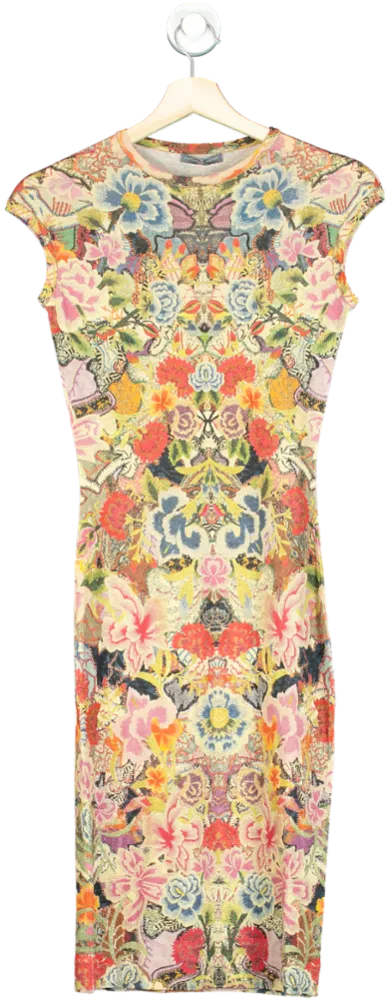 Alexander McQueen Vintage Multicolour Floral Print Dress UK XS