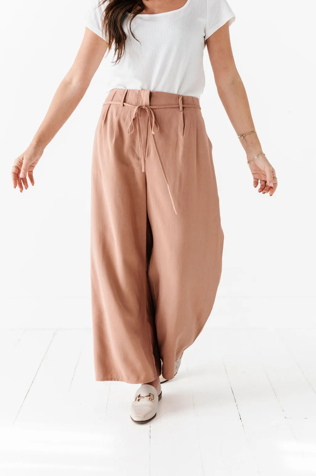 Anniston Wide Leg Pants in Camel