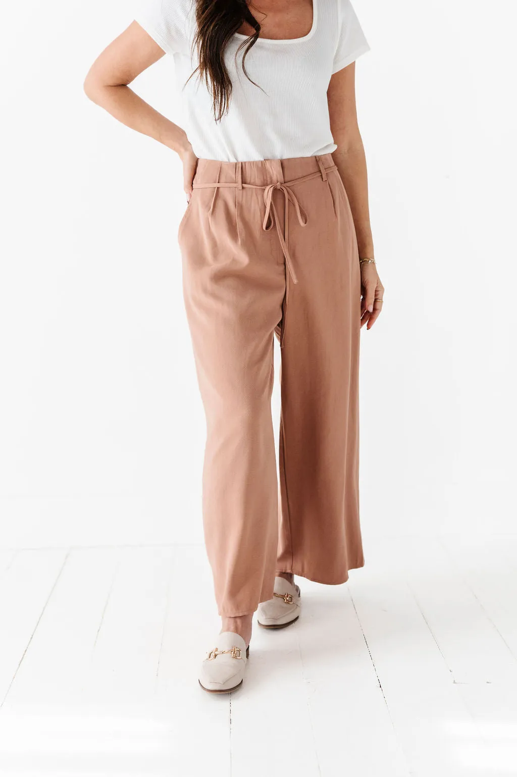 Anniston Wide Leg Pants in Camel