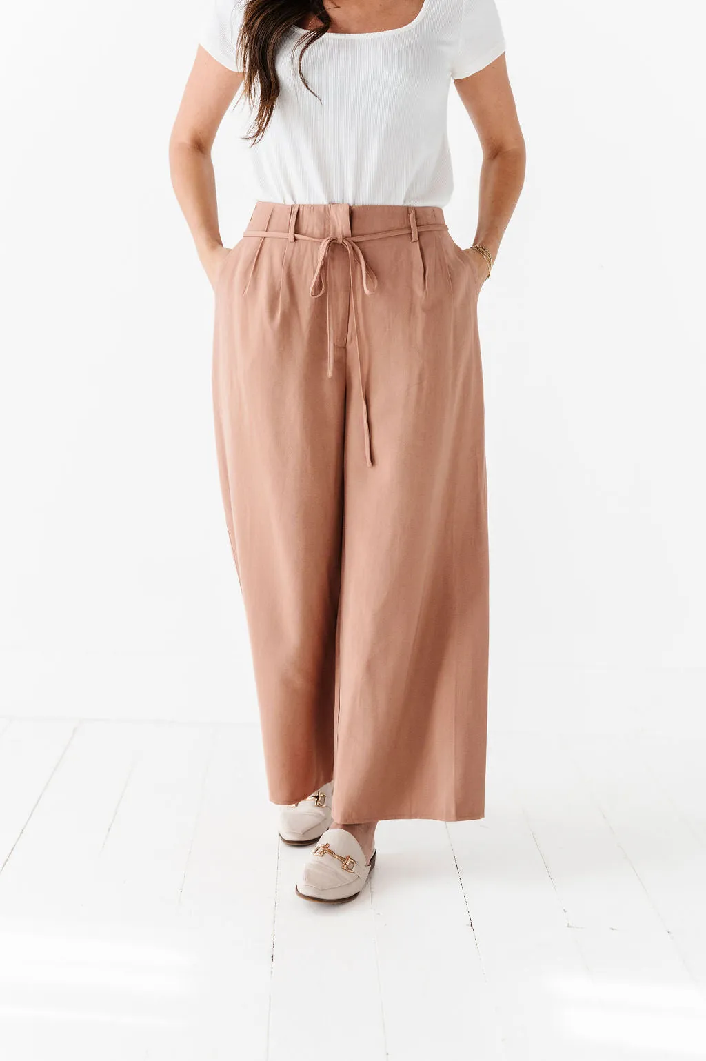 Anniston Wide Leg Pants in Camel