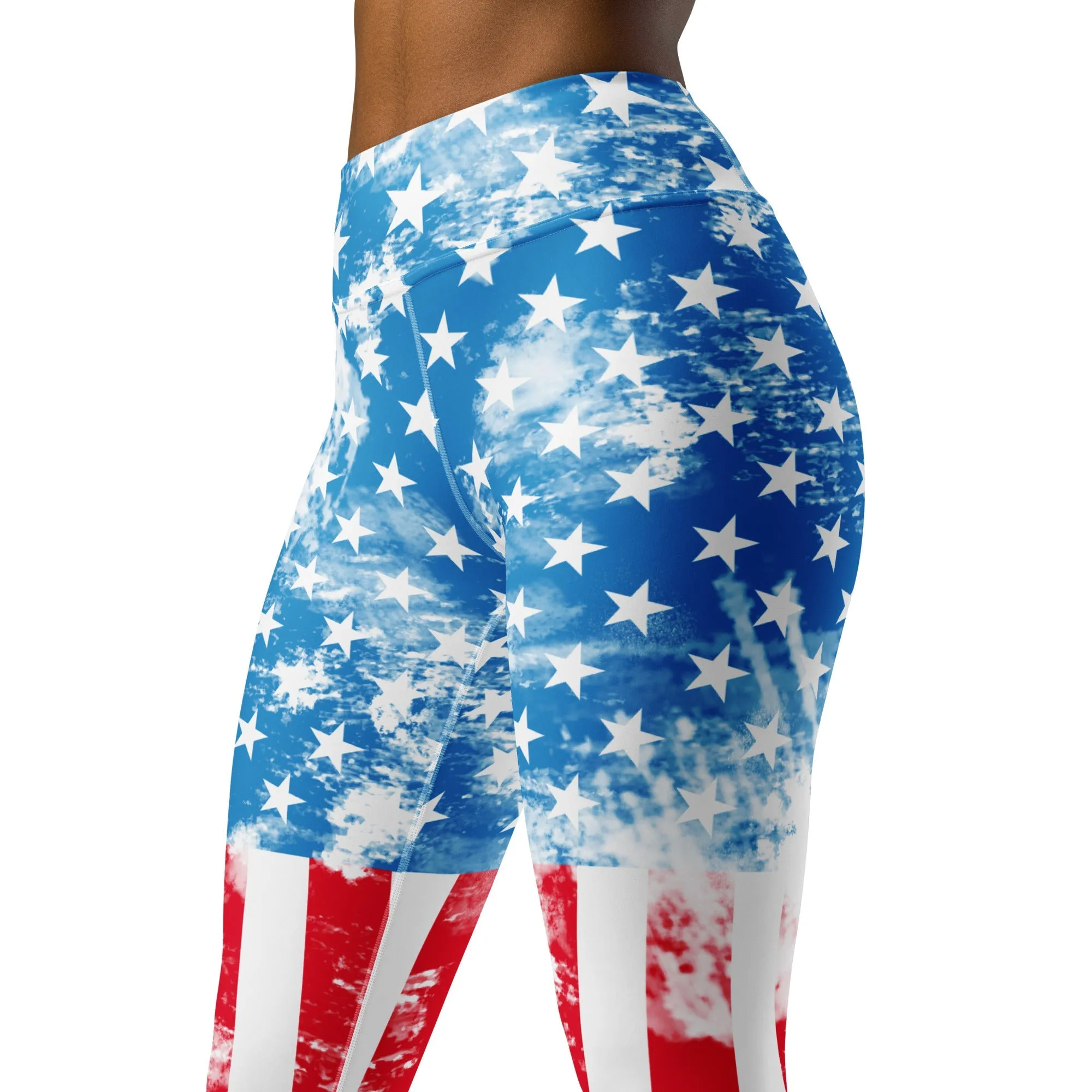 Artsy American Flag Yoga Leggings