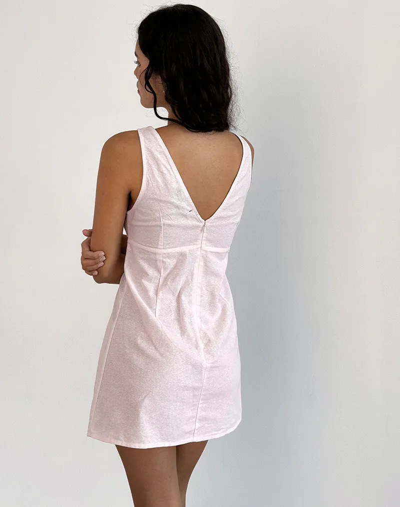 Asatari Tie Front Dress in Light Pink