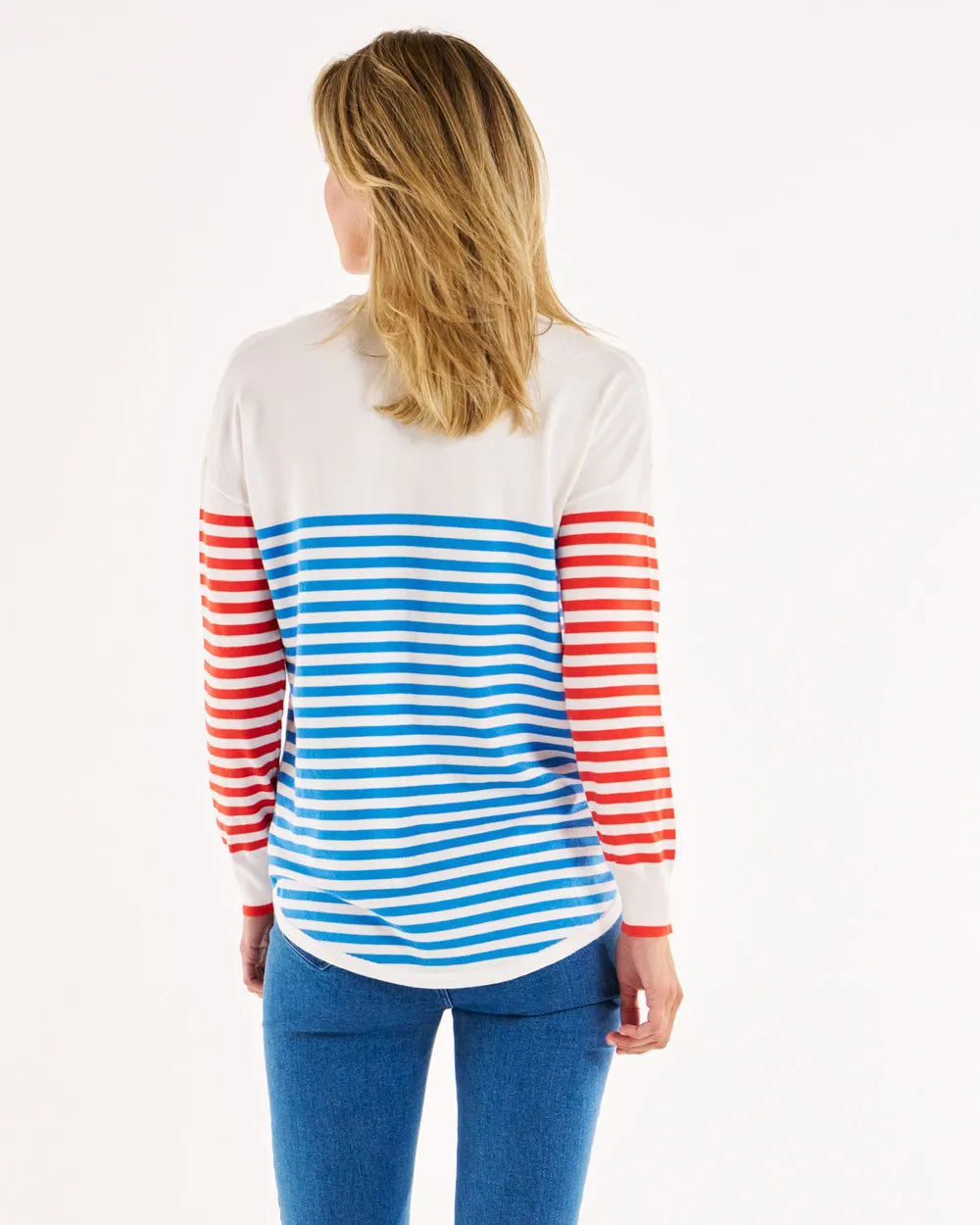 Betty Basics Sophie Knit Jumper Red Blue Stripe