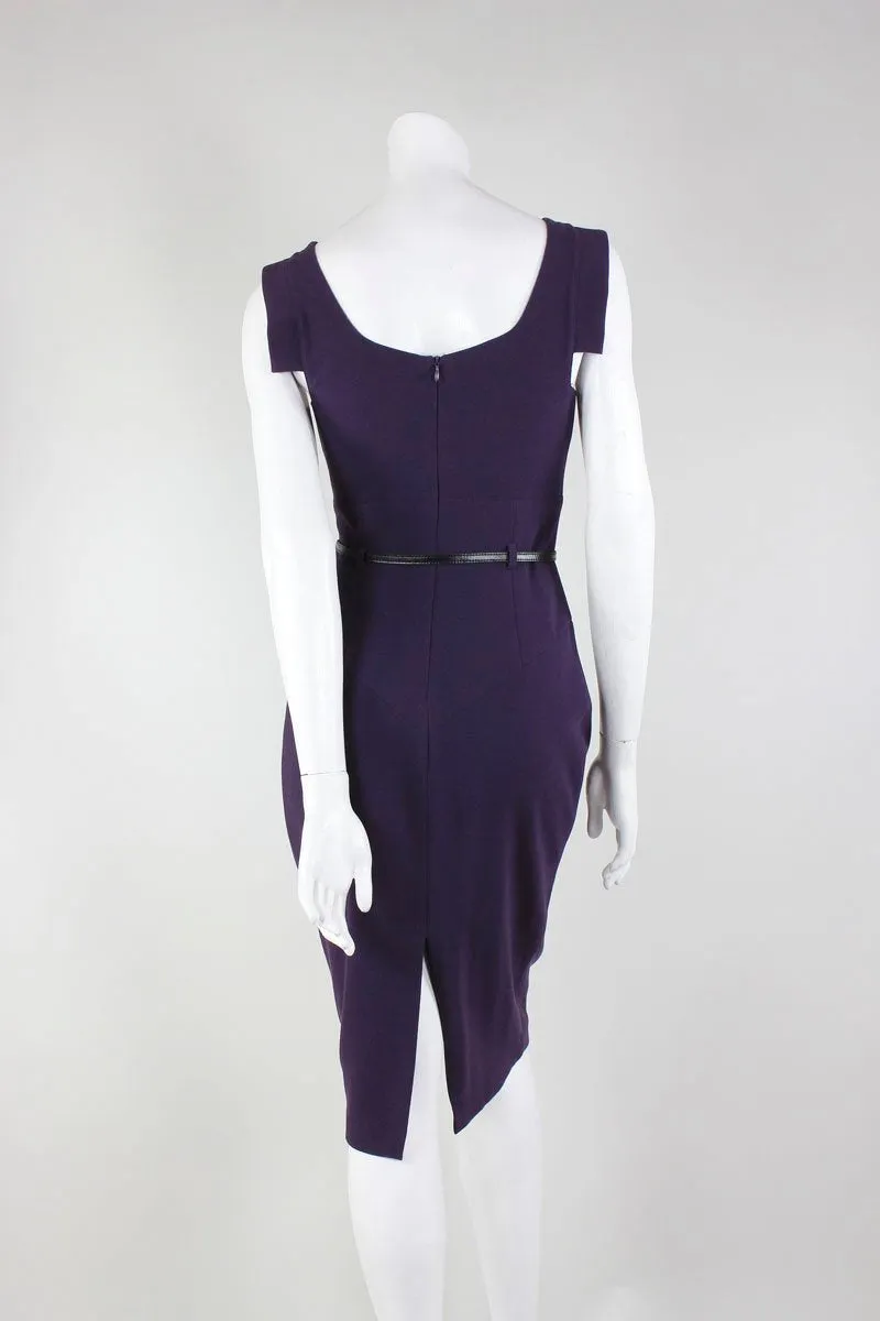 Black Halo Purple Wool Sleeveless Dress - 4 US