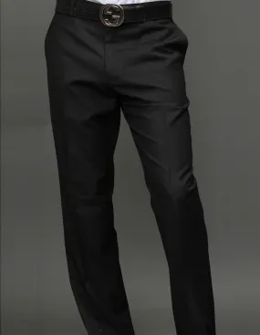 BLACK MODERN FIT FLAT FRONT DRESS PANTS