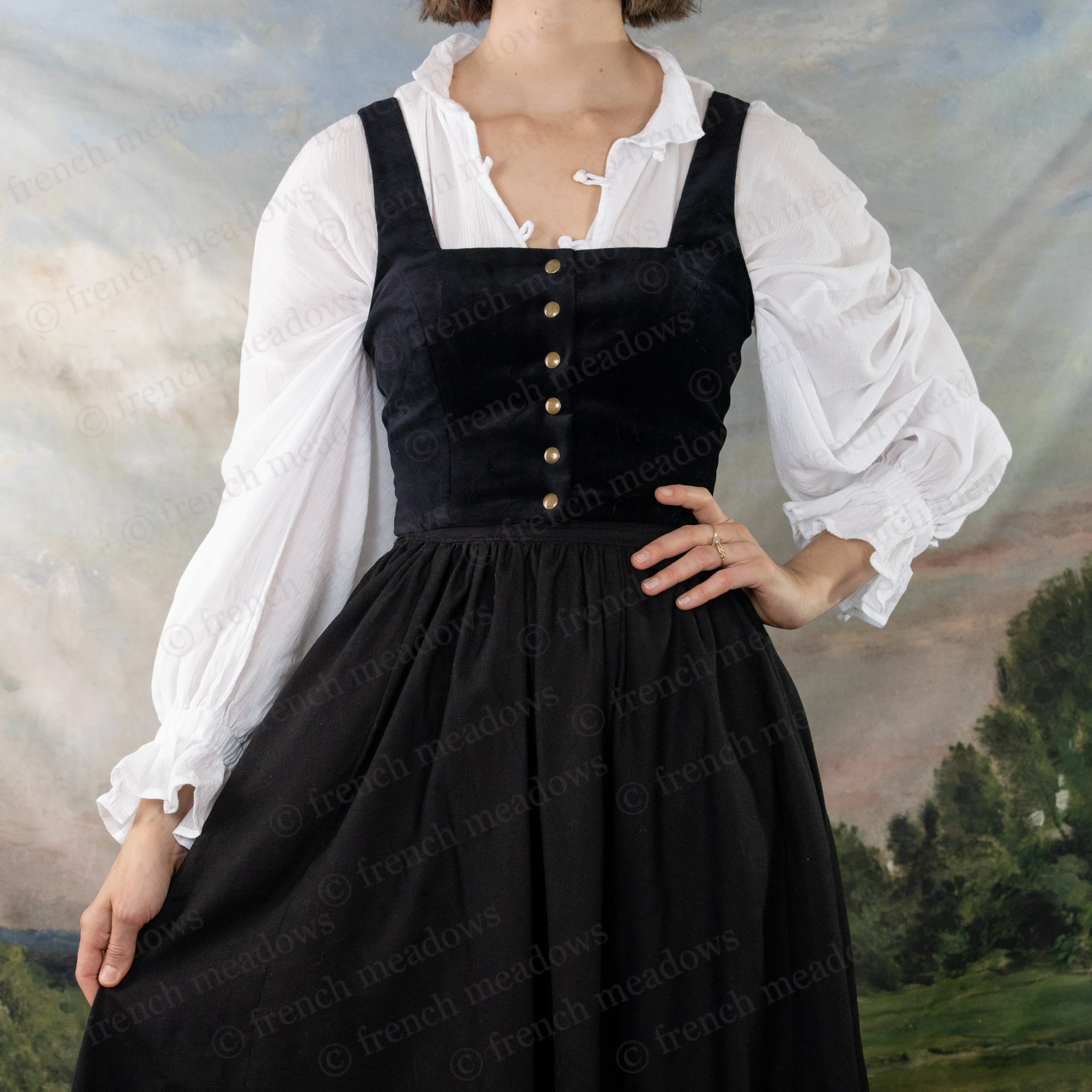 Black Velvet Dirndl Top