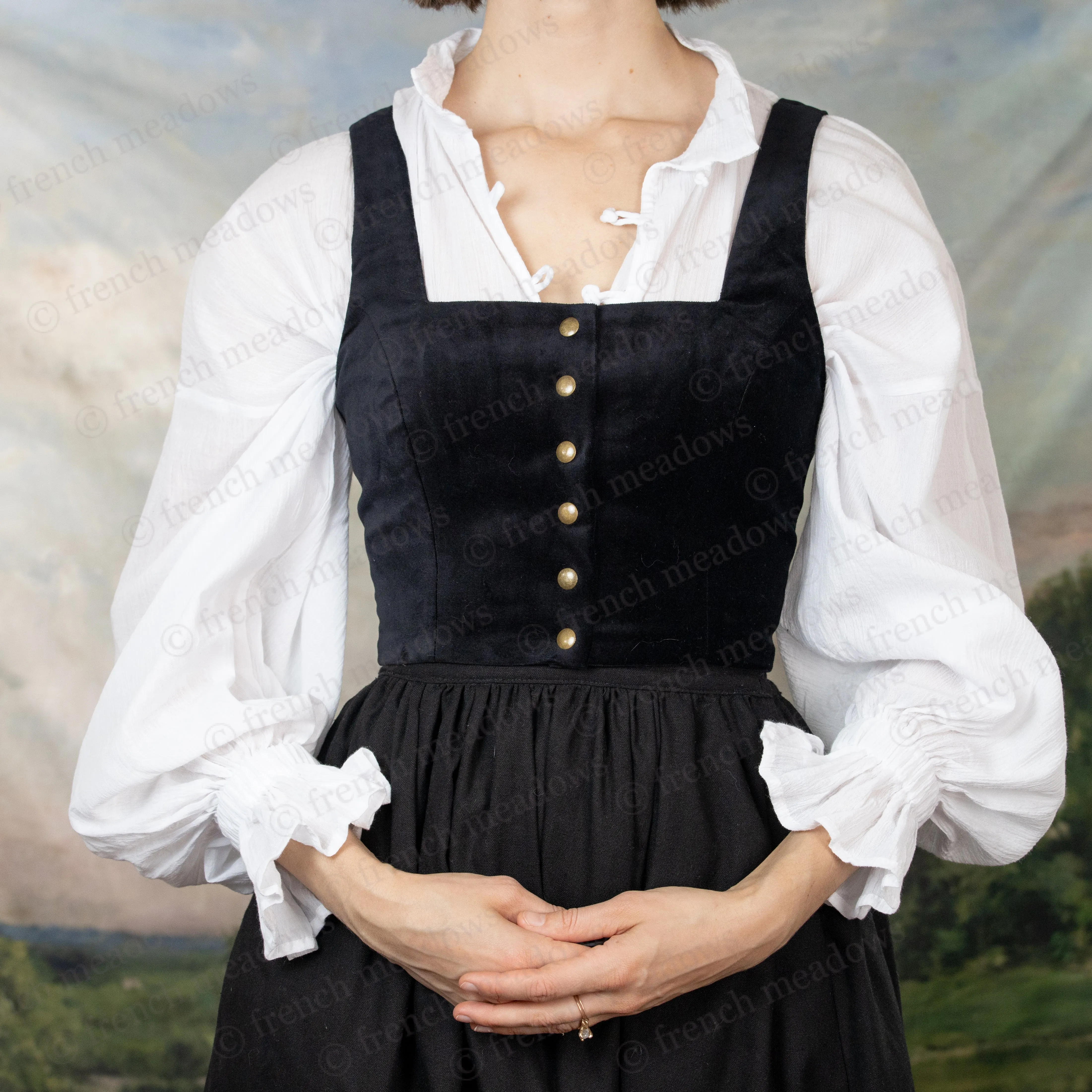 Black Velvet Dirndl Top