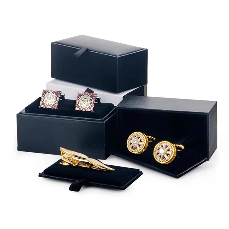 Black Velvet Jewelry Box For Cufflinks or Tie Clip