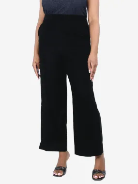 Black velvet straight-leg pants- size UK 16