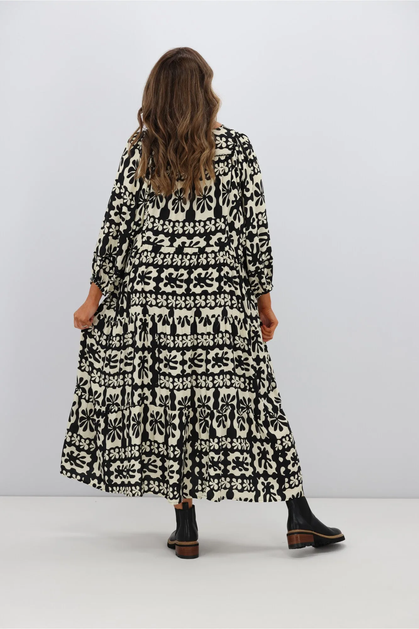 Boho Australia Barrett Dress Black Cream