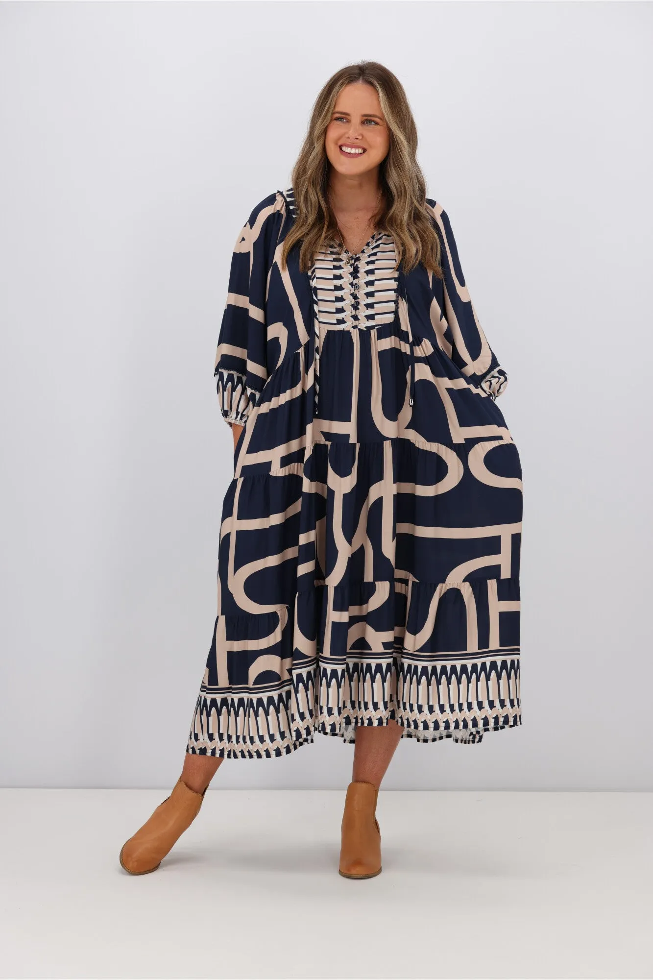 Boho Australia Juliet Dress Navy