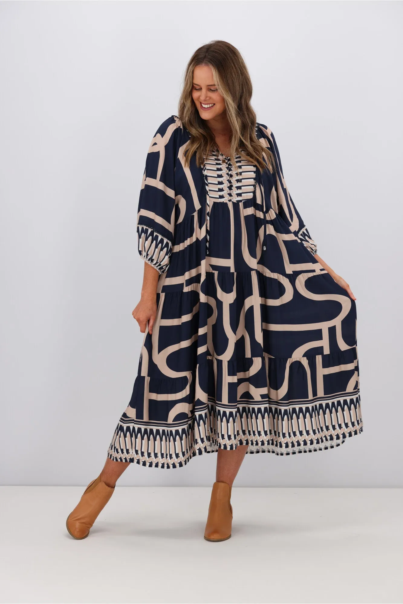 Boho Australia Juliet Dress Navy