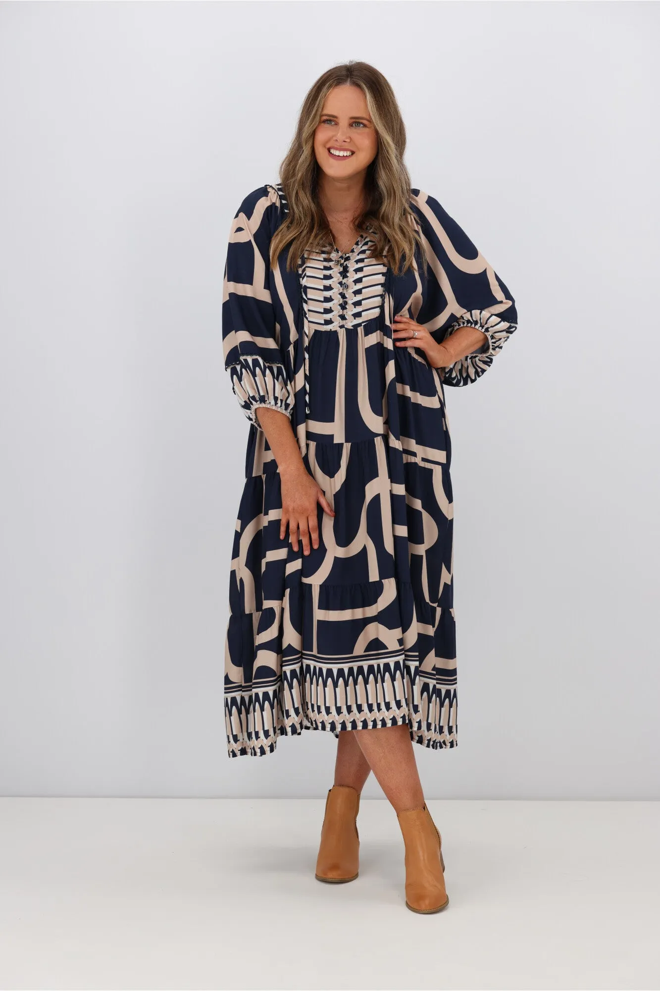 Boho Australia Juliet Dress Navy