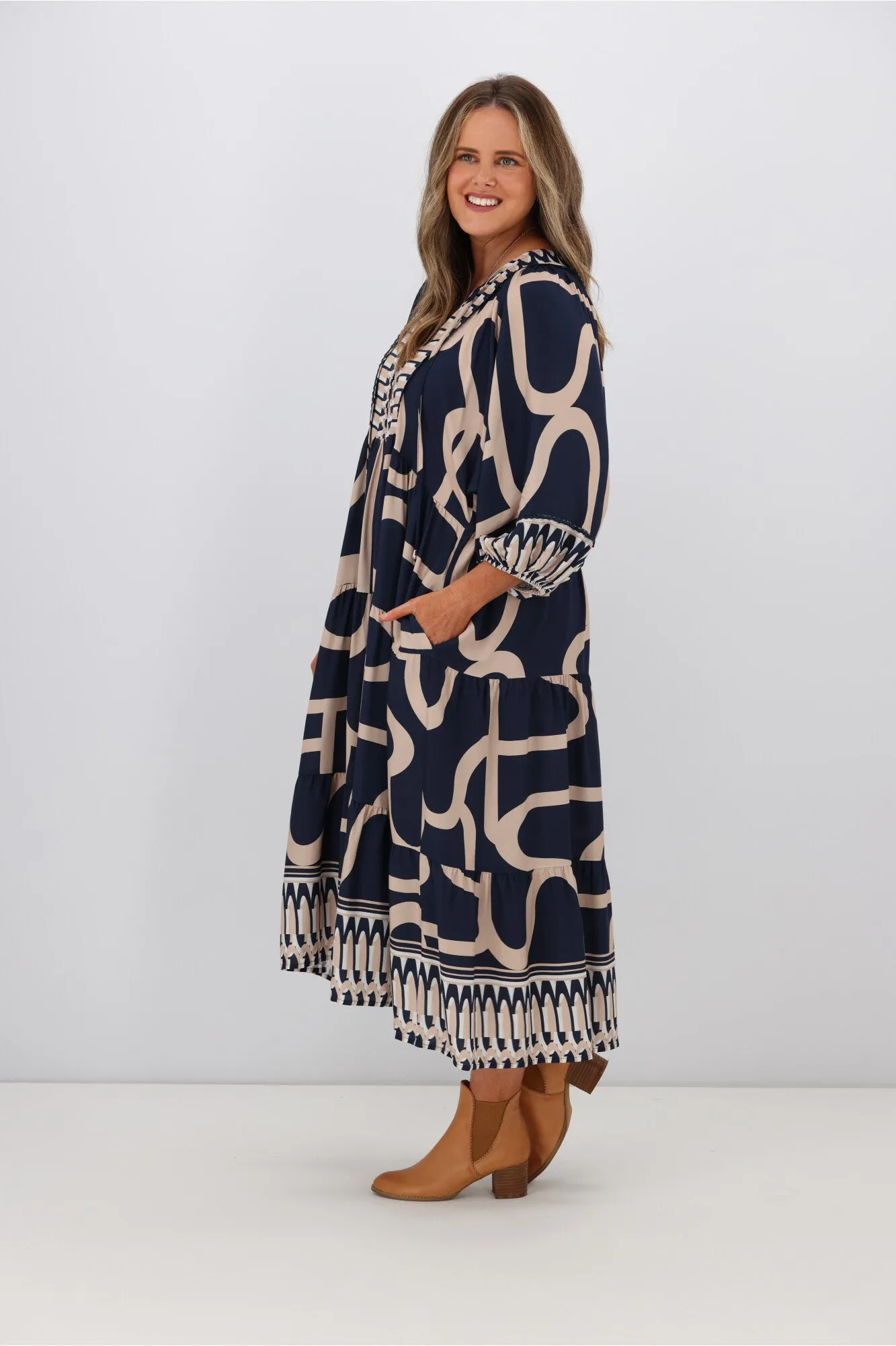 Boho Australia Juliet Dress Navy