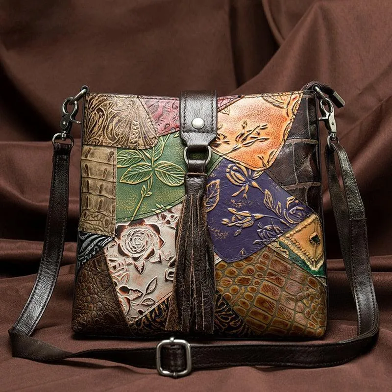 Boho Ethnic Style Genuine Leather Crossbody Bags