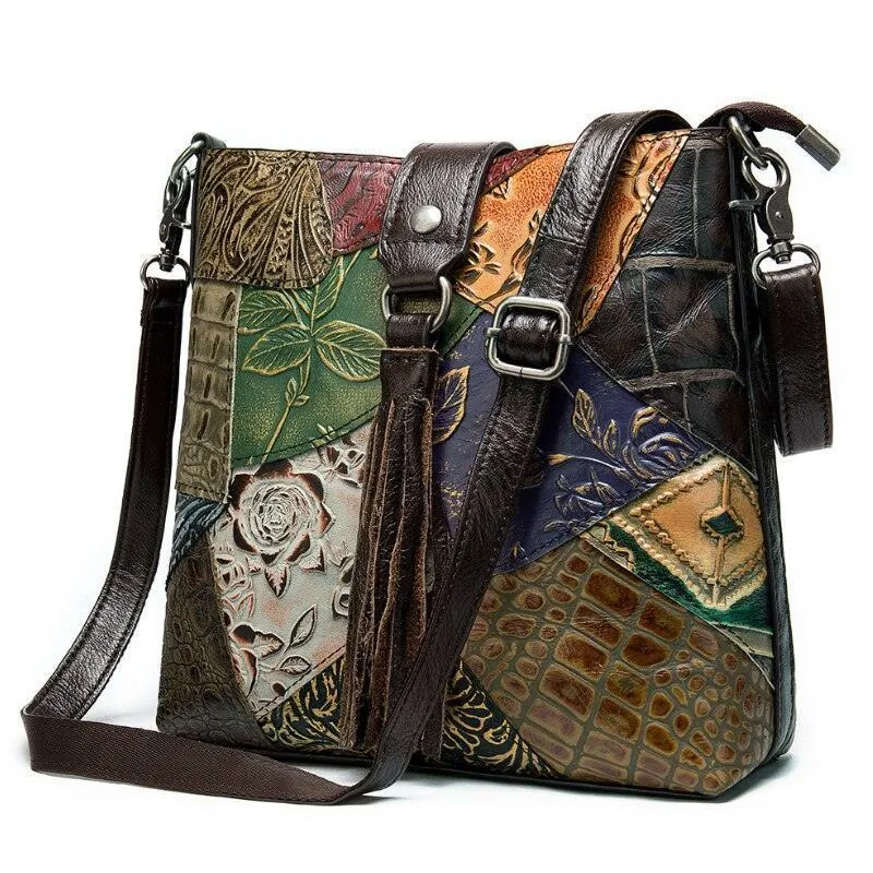 Boho Ethnic Style Genuine Leather Crossbody Bags