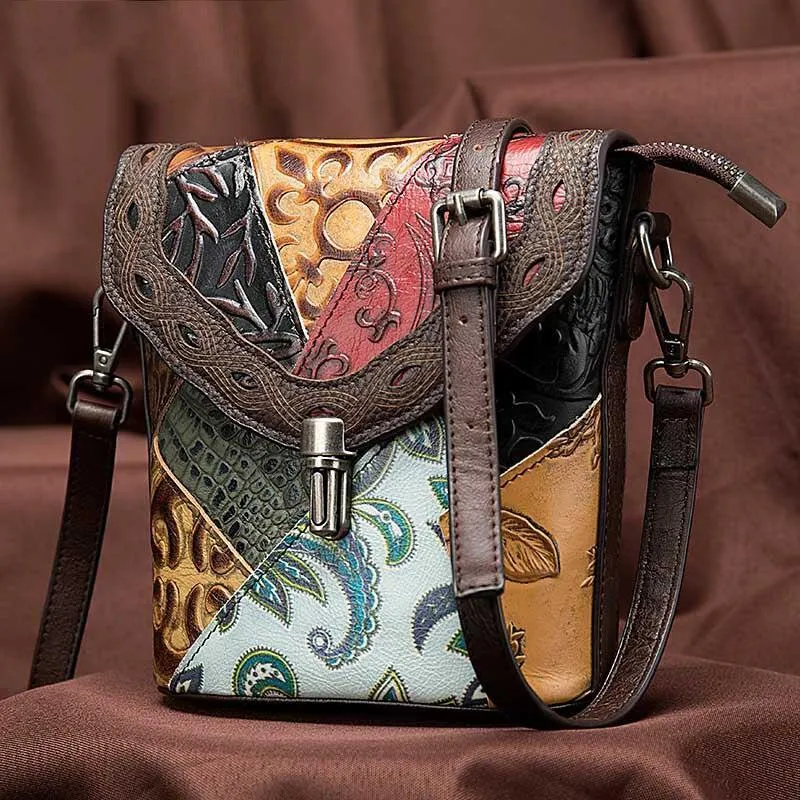 Boho Ethnic Style Genuine Leather Crossbody Bags