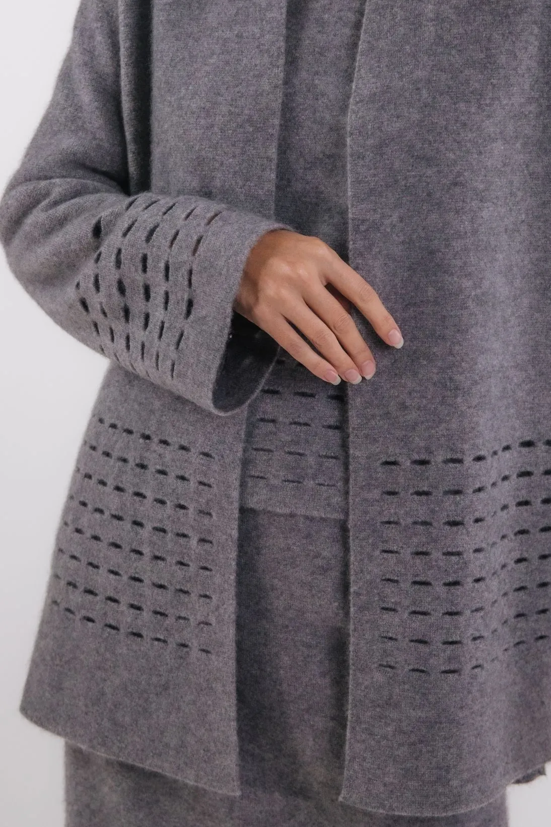 BOILED CASHMERE TILE CARDIGAN