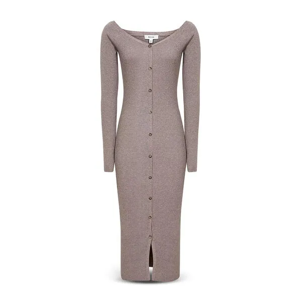 Camille Knitted Button Through Midi Dress