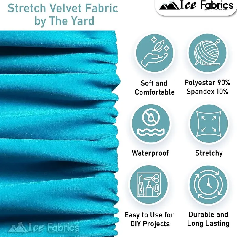 Champagne  Stretch Velvet Fabric Soft and Smooth