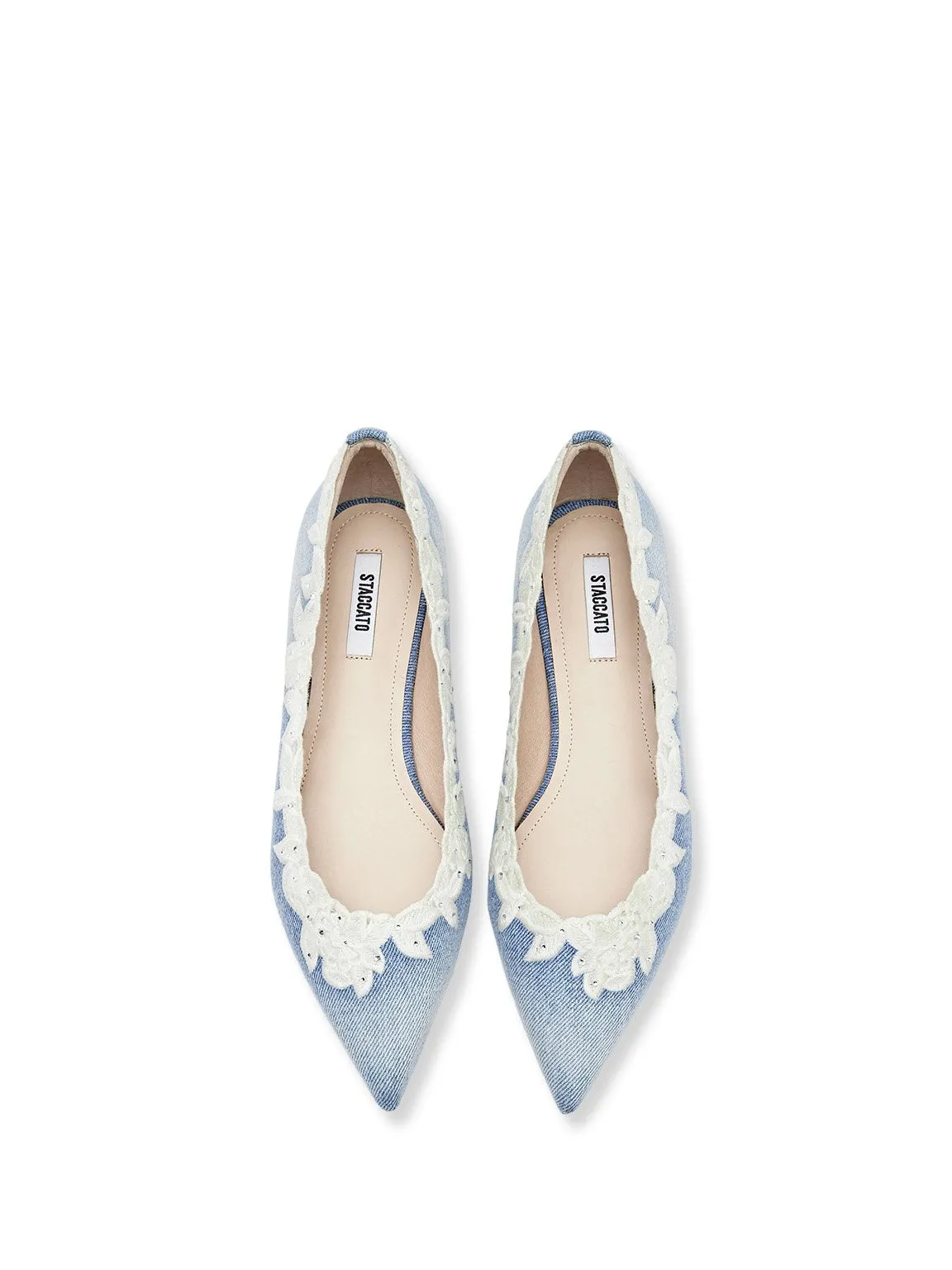 Charming Denim Lace Flat