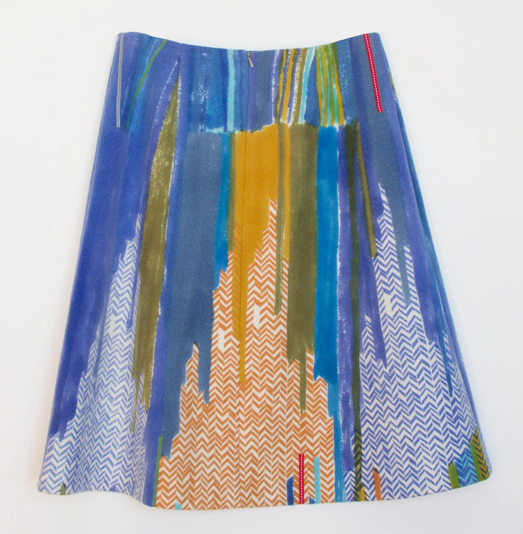 'Chevrons Low' Blanket wool skirt