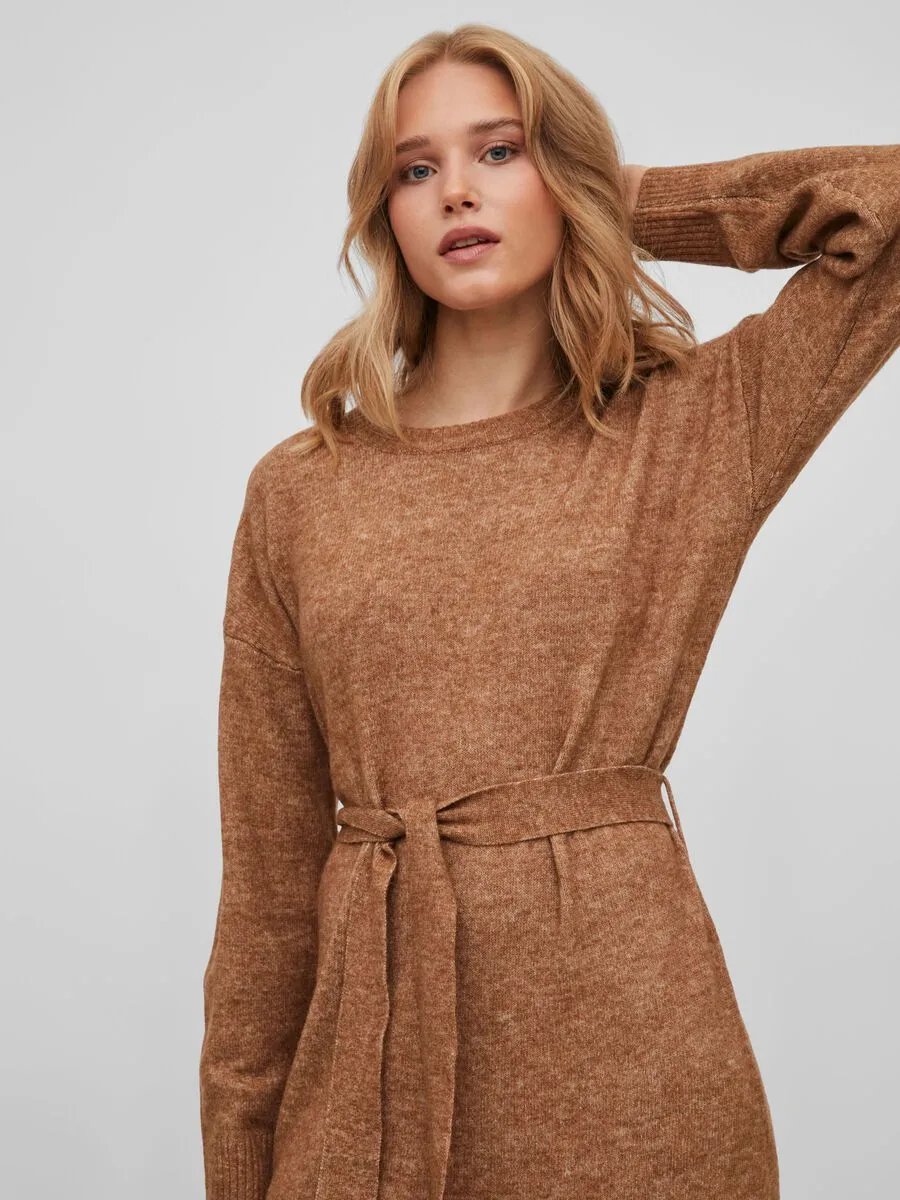 Cilia Long Knit Dress (Toasted Coconut)