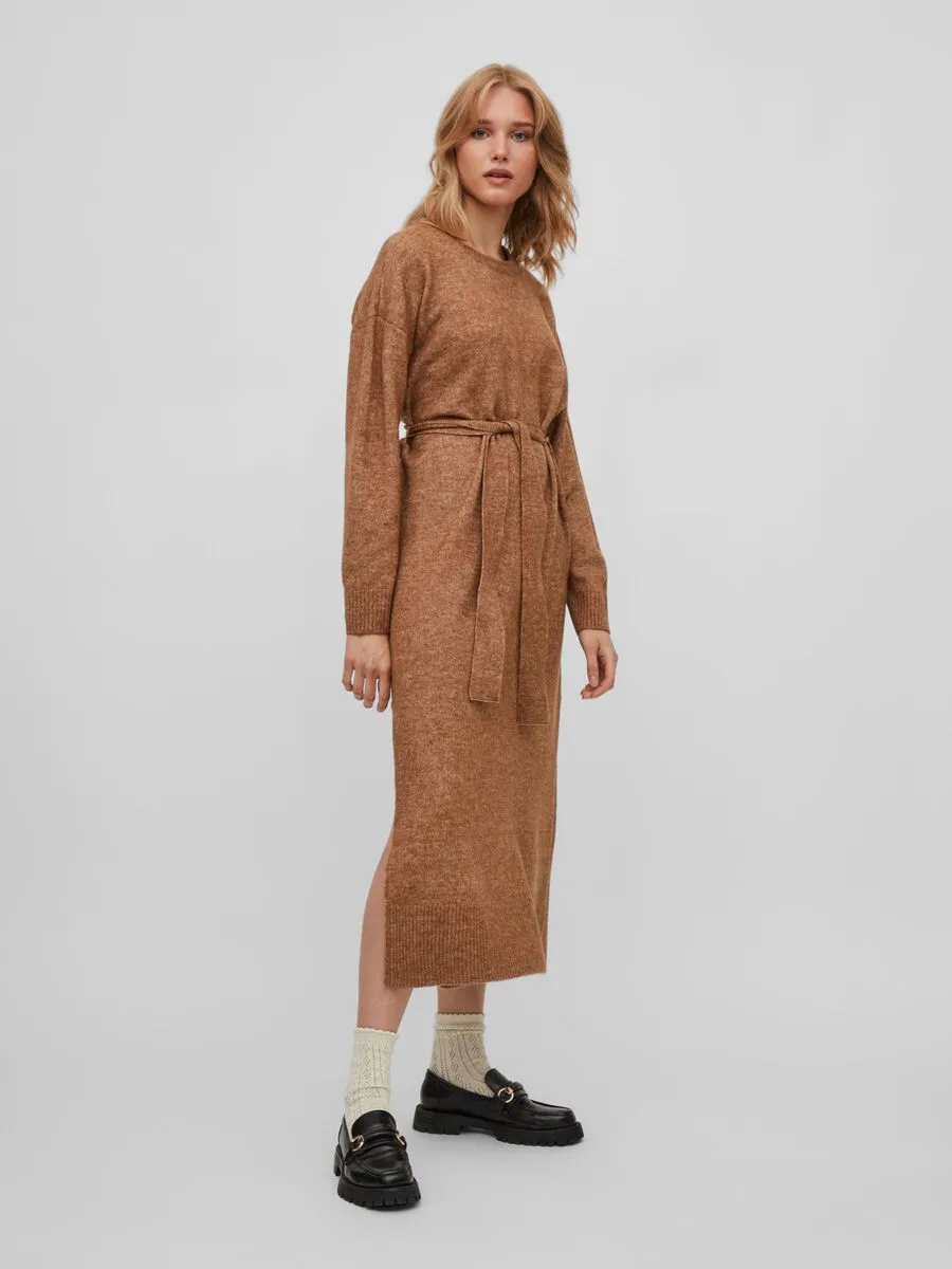 Cilia Long Knit Dress (Toasted Coconut)