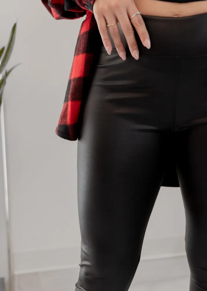 Cobra Skills Cropped Faux Leather Leggings