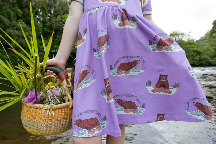 Coddi & Womple Skater dress - Bruno under the Rainbow Purple