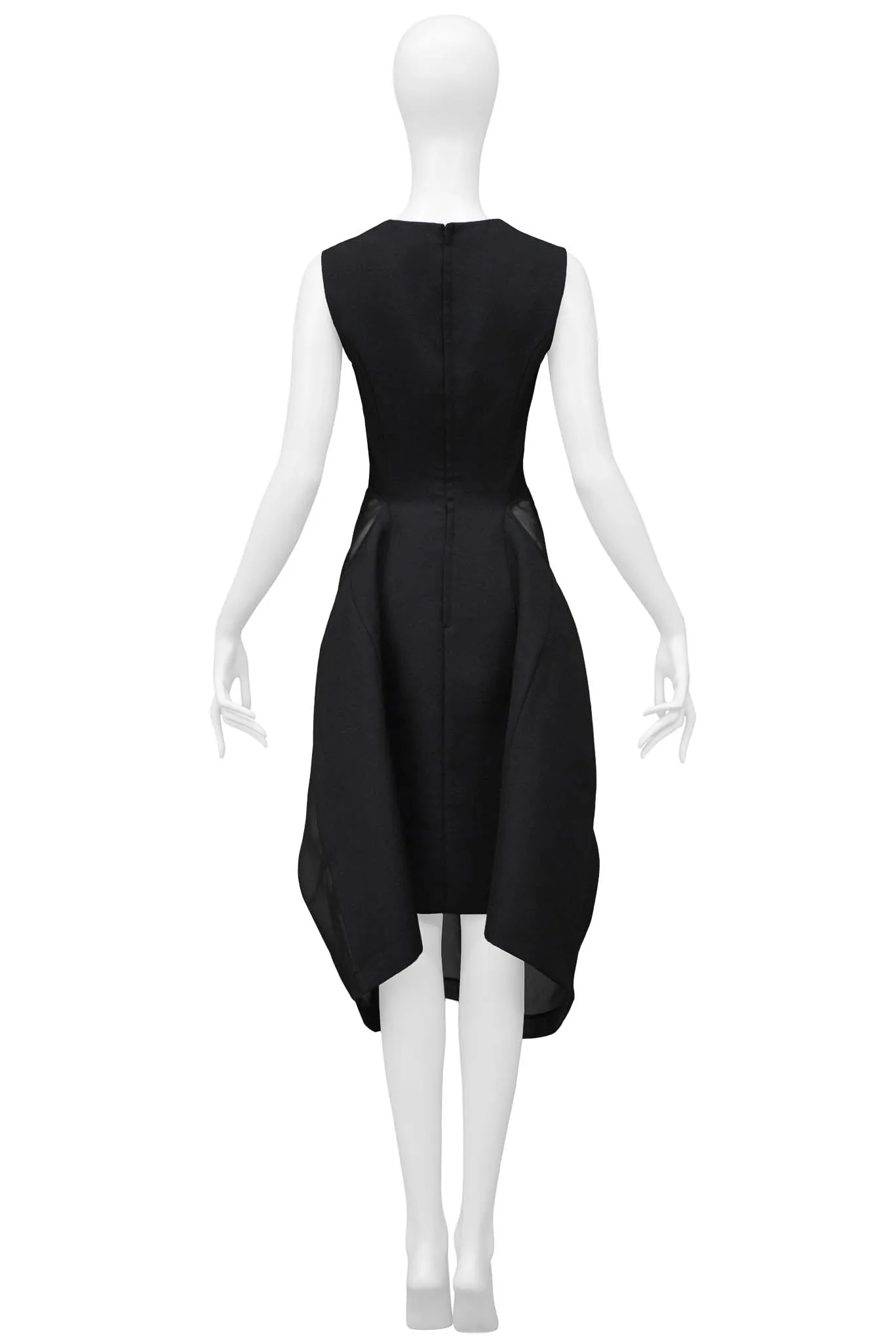 COMME DES GARCONS BLACK SHEER FRONT CONCEPT DRESS 1997