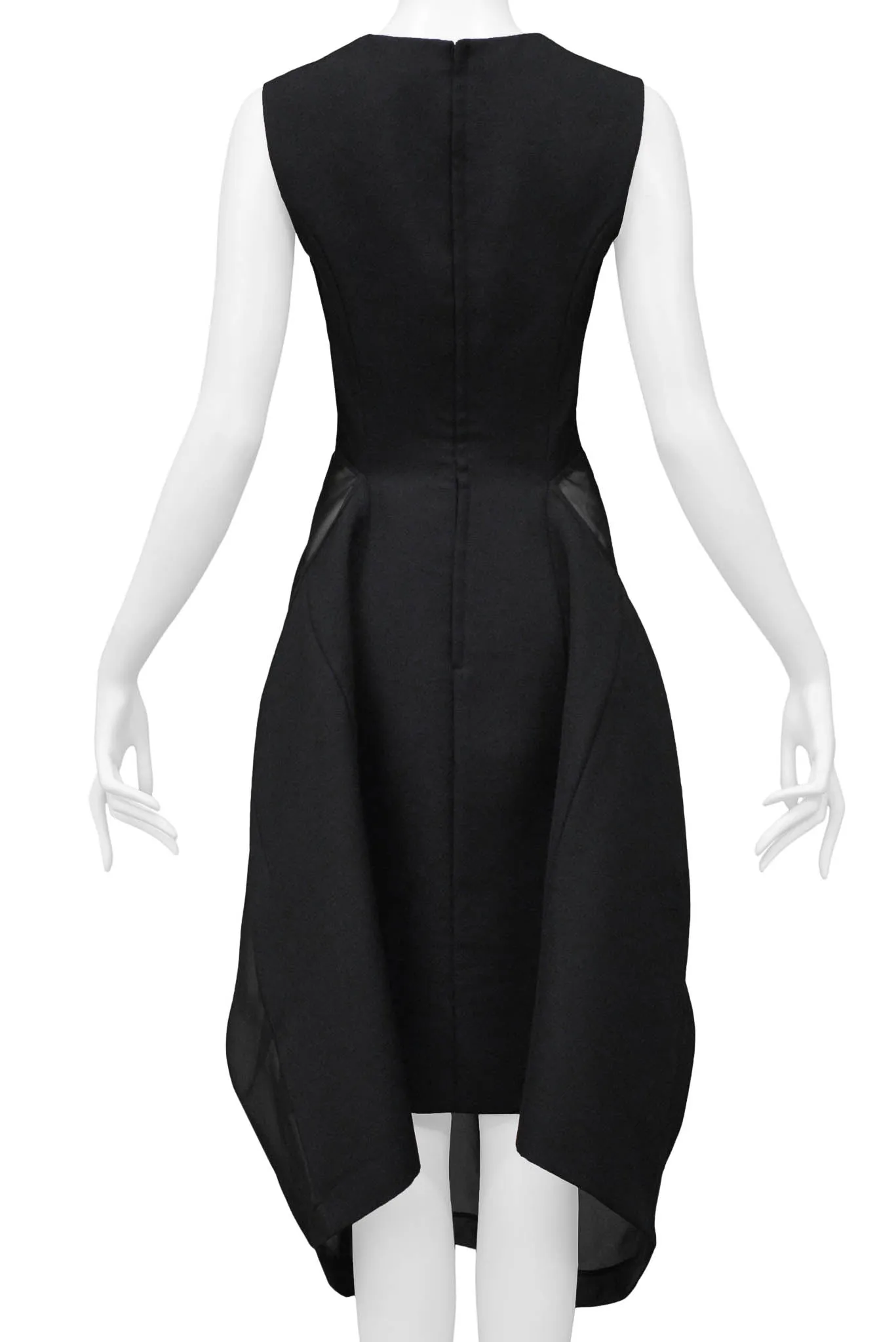 COMME DES GARCONS BLACK SHEER FRONT CONCEPT DRESS 1997