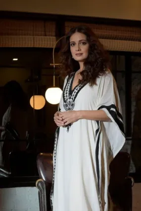 Ebony & Ivory Embroidered Kaftan