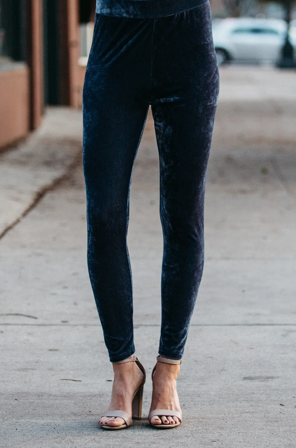 Elastic Waist Velour Leggings