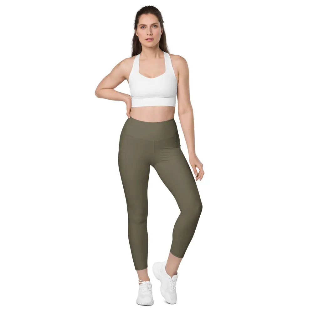 ELEVATED ESSENTIALS, THE PERFECT SIDE POCKET LEGGING ARMY GREEN