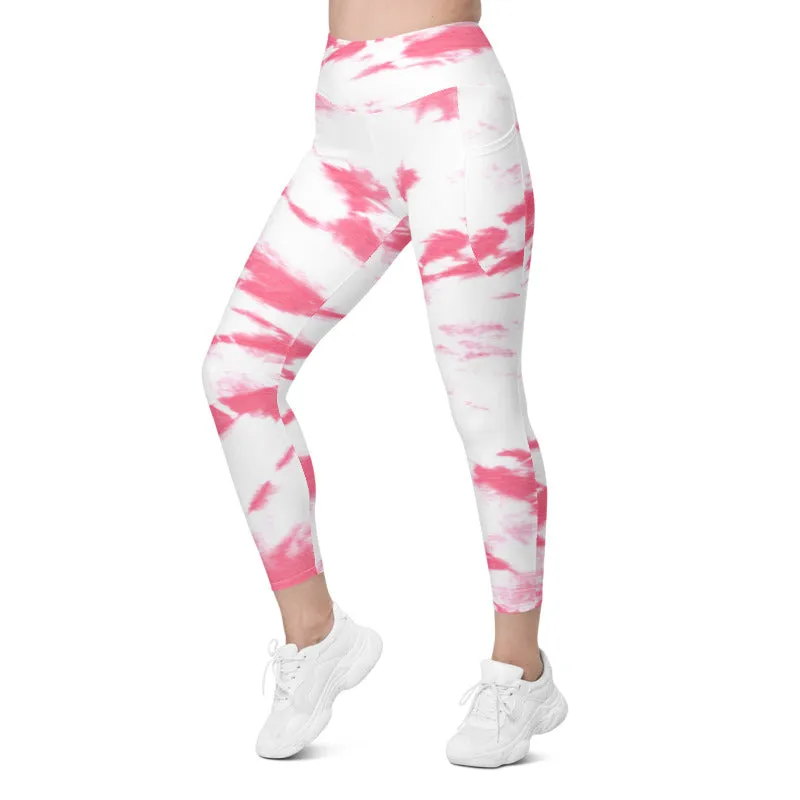 ELEVATED ESSENTIALS, THE PERFECT SIDE POCKET LEGGING PINK TIE DYE