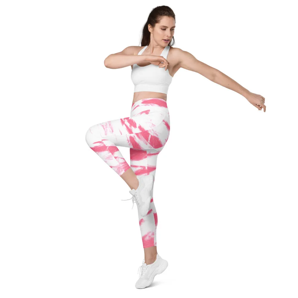 ELEVATED ESSENTIALS, THE PERFECT SIDE POCKET LEGGING PINK TIE DYE