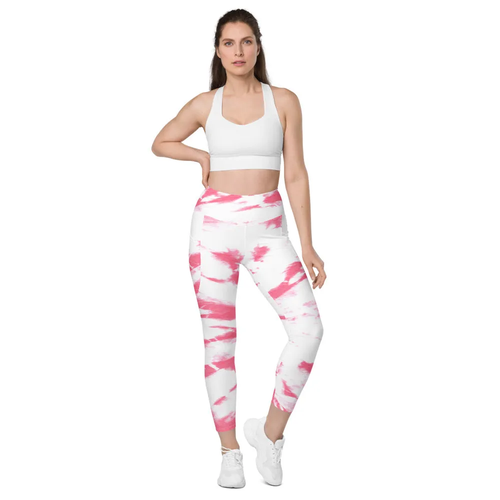 ELEVATED ESSENTIALS, THE PERFECT SIDE POCKET LEGGING PINK TIE DYE