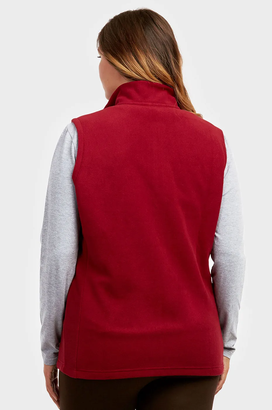 ET TU LADIES POLAR FLEECE VEST PLUS SIZE (LPF100XE_BURGUNDY)