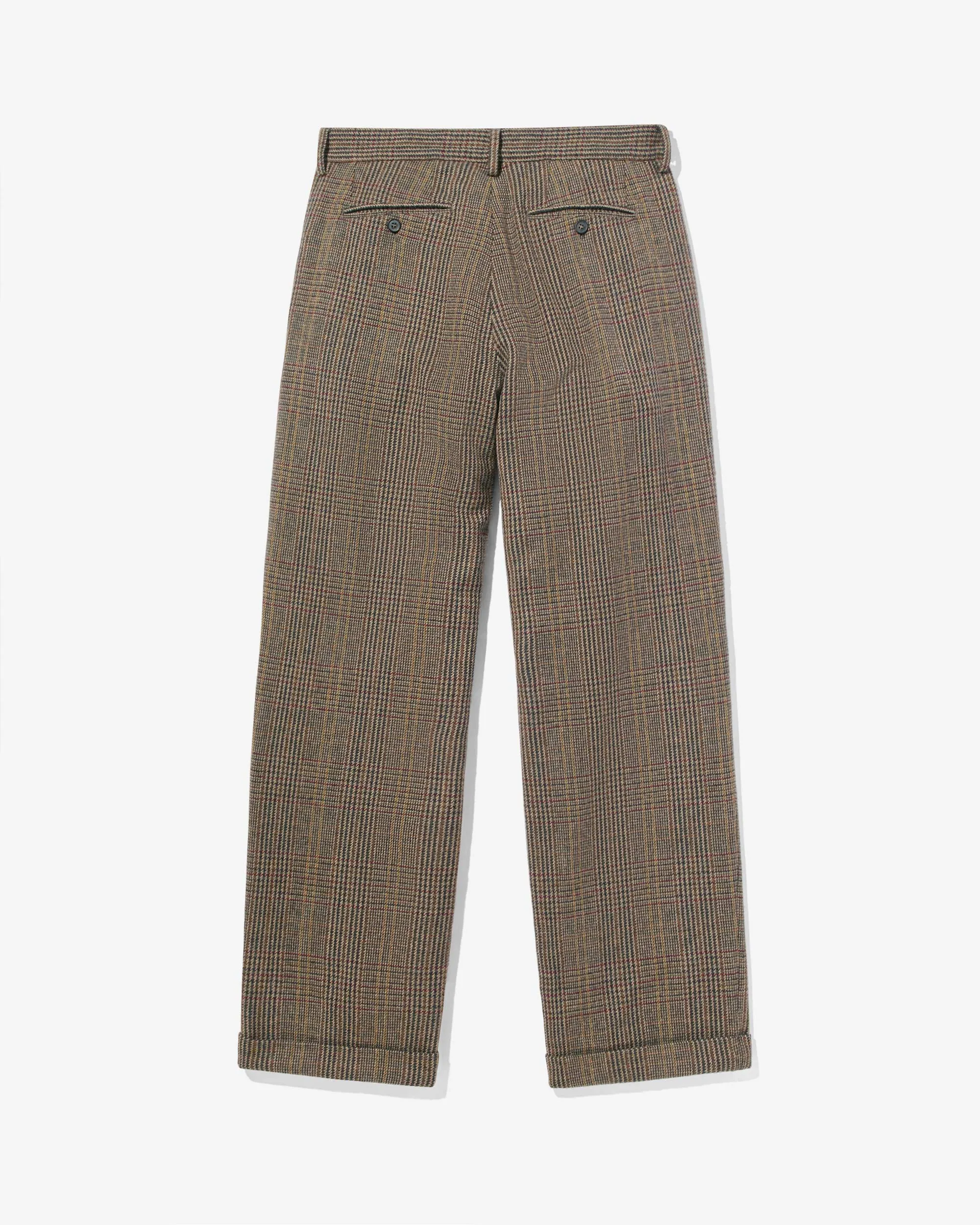 Glen Plaid Inverted Pleat Pant