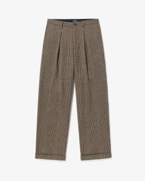 Glen Plaid Inverted Pleat Pant